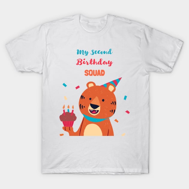 My Second Birthday Squad - Second Birthday quarantined Tiger T-Shirt by Ken Adams Store